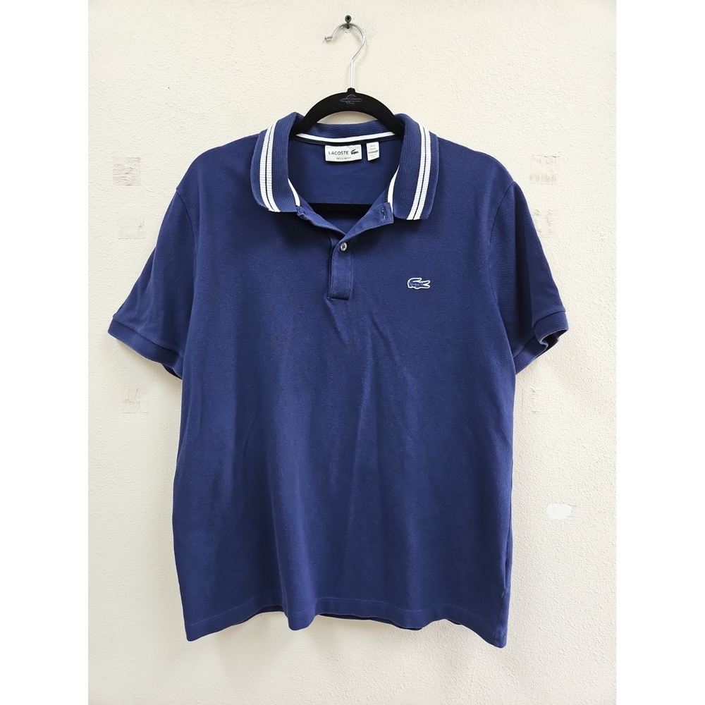 Lacoste Sport Polo Shirt Men's Size 6 Xl  Navy Blue Casual Short Sleeve Cotton